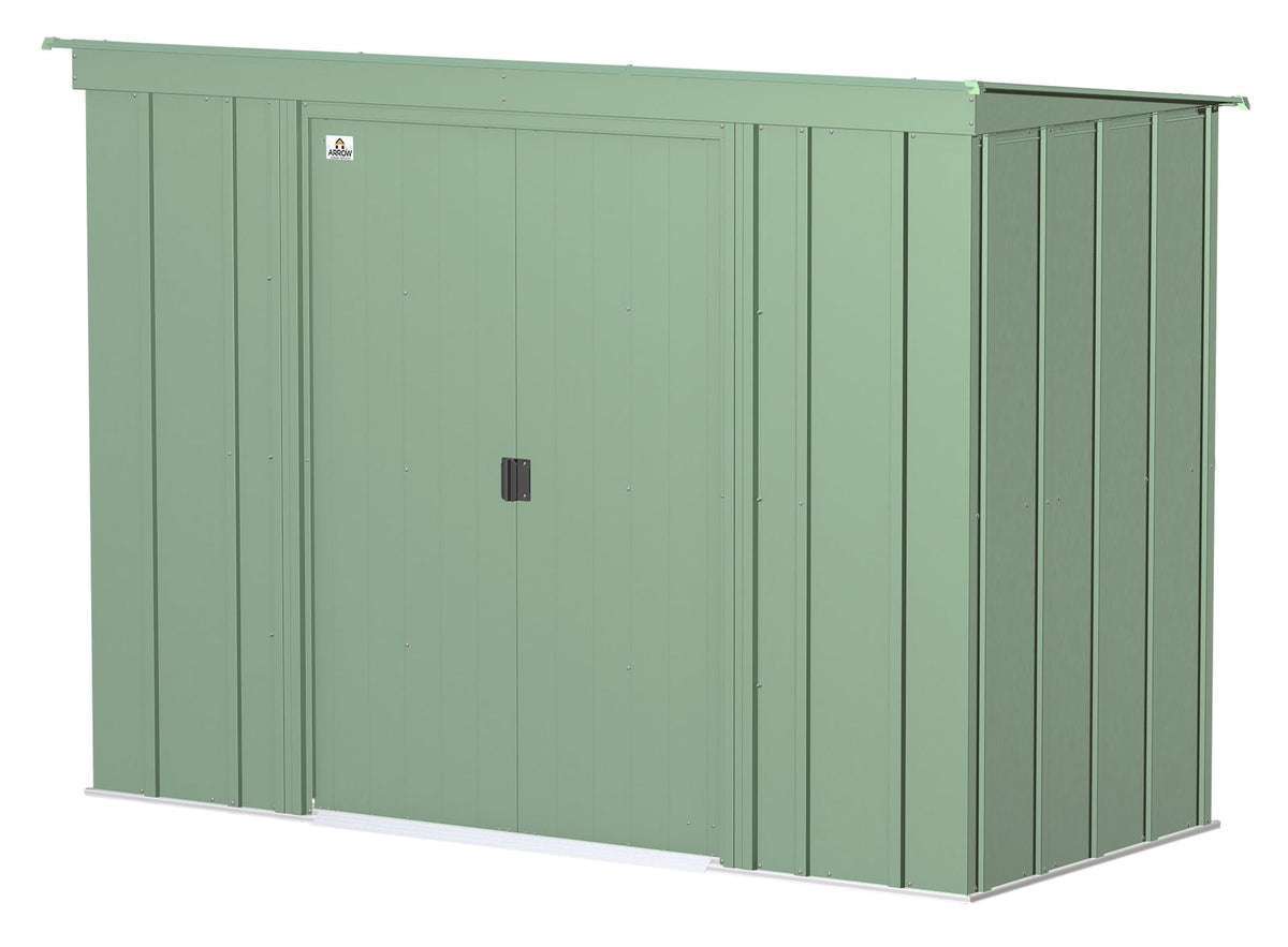 Classic Galvanized Steel Storage Shed, Sage Green, 8-ft x 4-ft