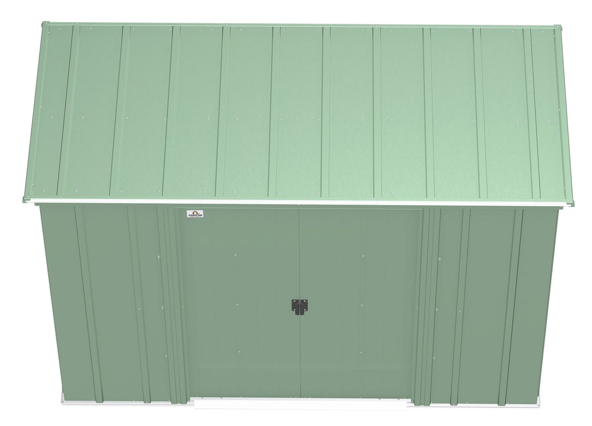 Classic Galvanized Steel Storage Shed, Sage Green, 8-ft x 4-ft