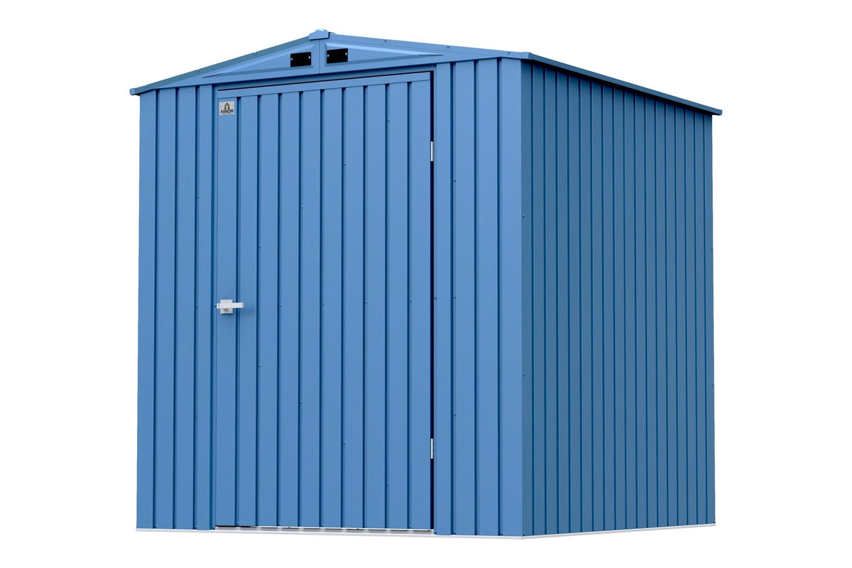 Elite Steel Storage Shed with Pent Roof, Blue Grey, 6-ft x 6-ft