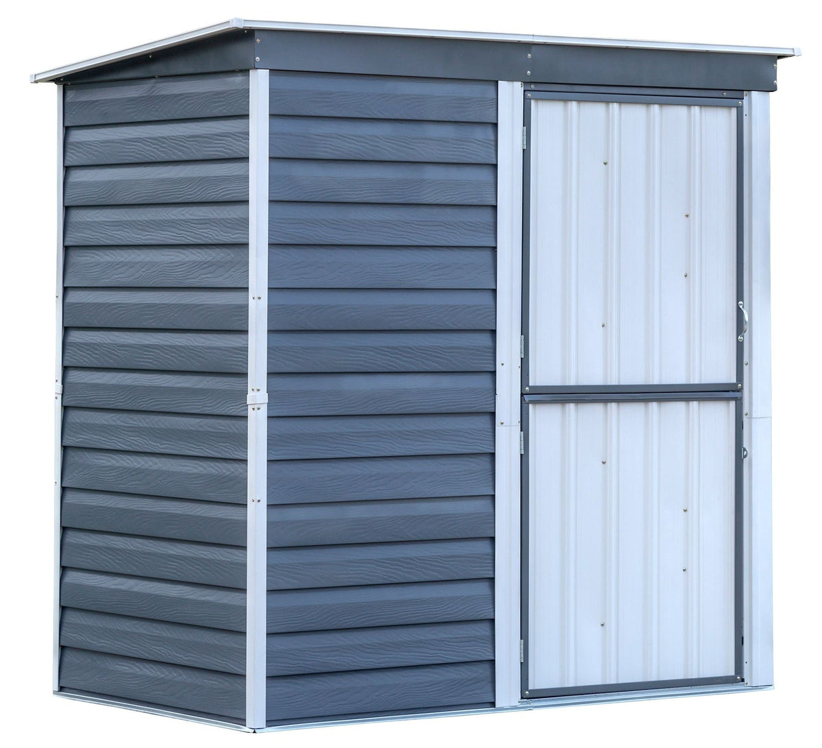 Shed-in-a-Box Steel Storage Shed, Charcoal/Cream, 6-ft x 4-ft