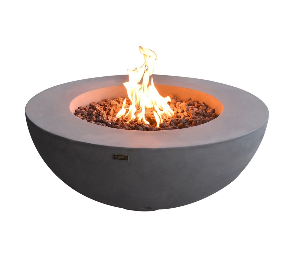 Lunar Bowl Fire Pit, Natural Gas, Light Grey, 45,000 BTU