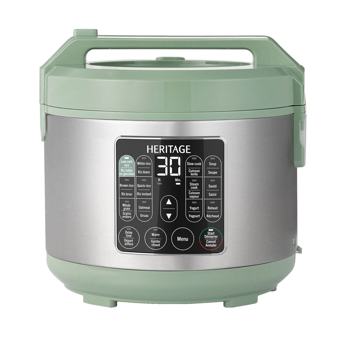 Digital Programmable Rice & Grain Cooker with 13 Pre-Set Cooking Functions, Includes Steamer, 16-Cups