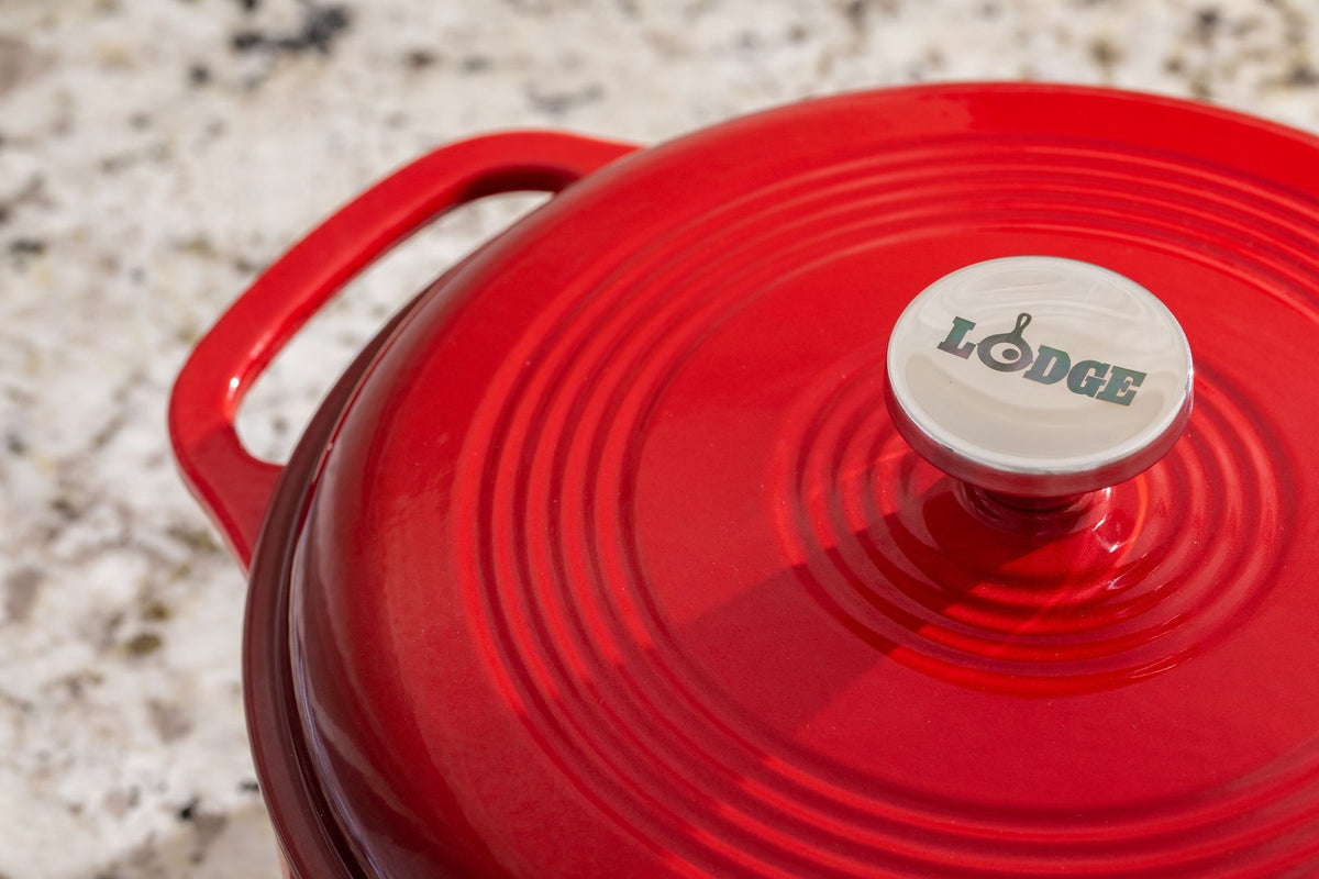 Enamel Cast Iron Dutch Oven, Red, 6-qt