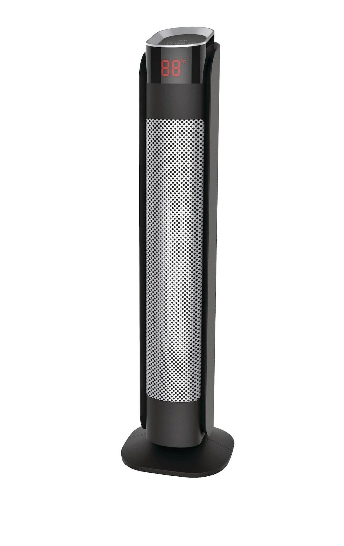 Oscillating Tower Ceramic Heater withRemote Control & Thermostat, 1500W, Black, 24-in