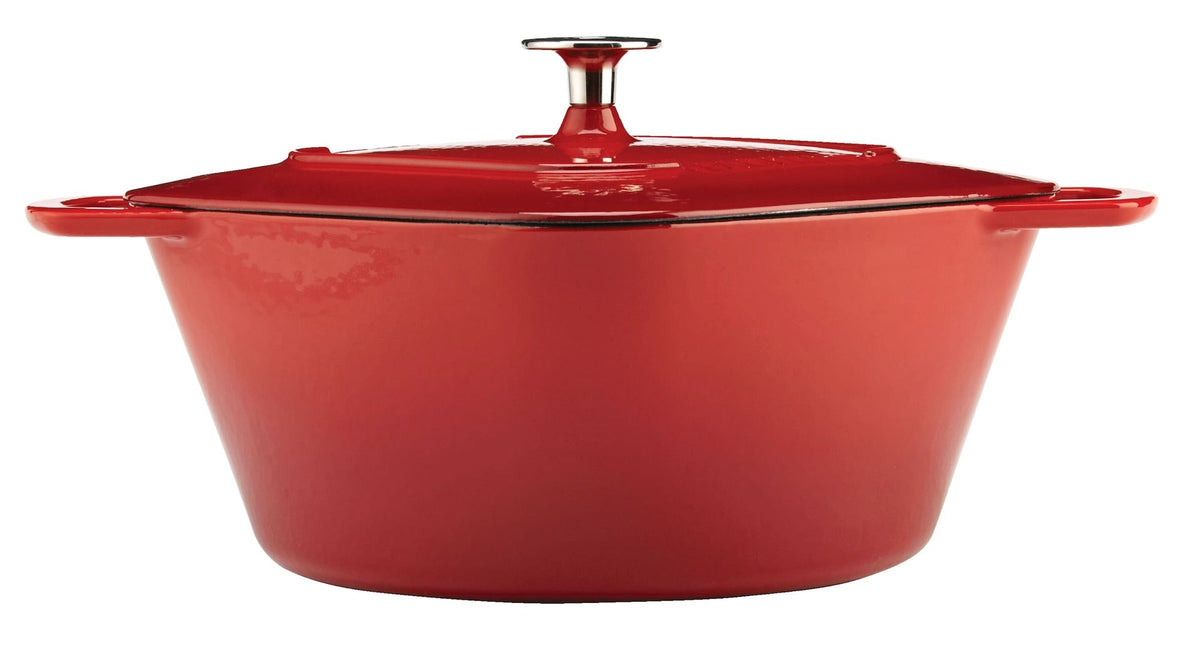 Dutch Oven, Durable Cast Iron, Oven Safe, Red, 6.5qt