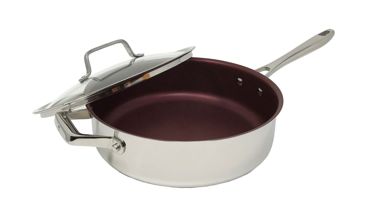 Professional Non-Stick Clad Jumbo Cooker, Burgundy, 5-L