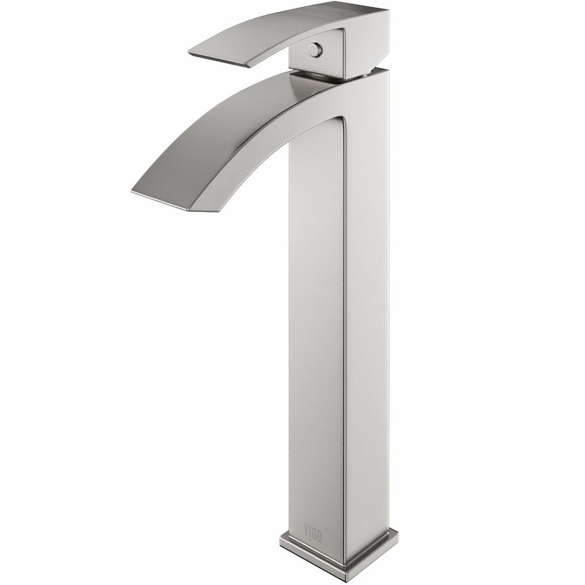 Duris Vessel Single Handle Vessel Sink Bathroom Faucet with Deck Plate, Brushed Nickel