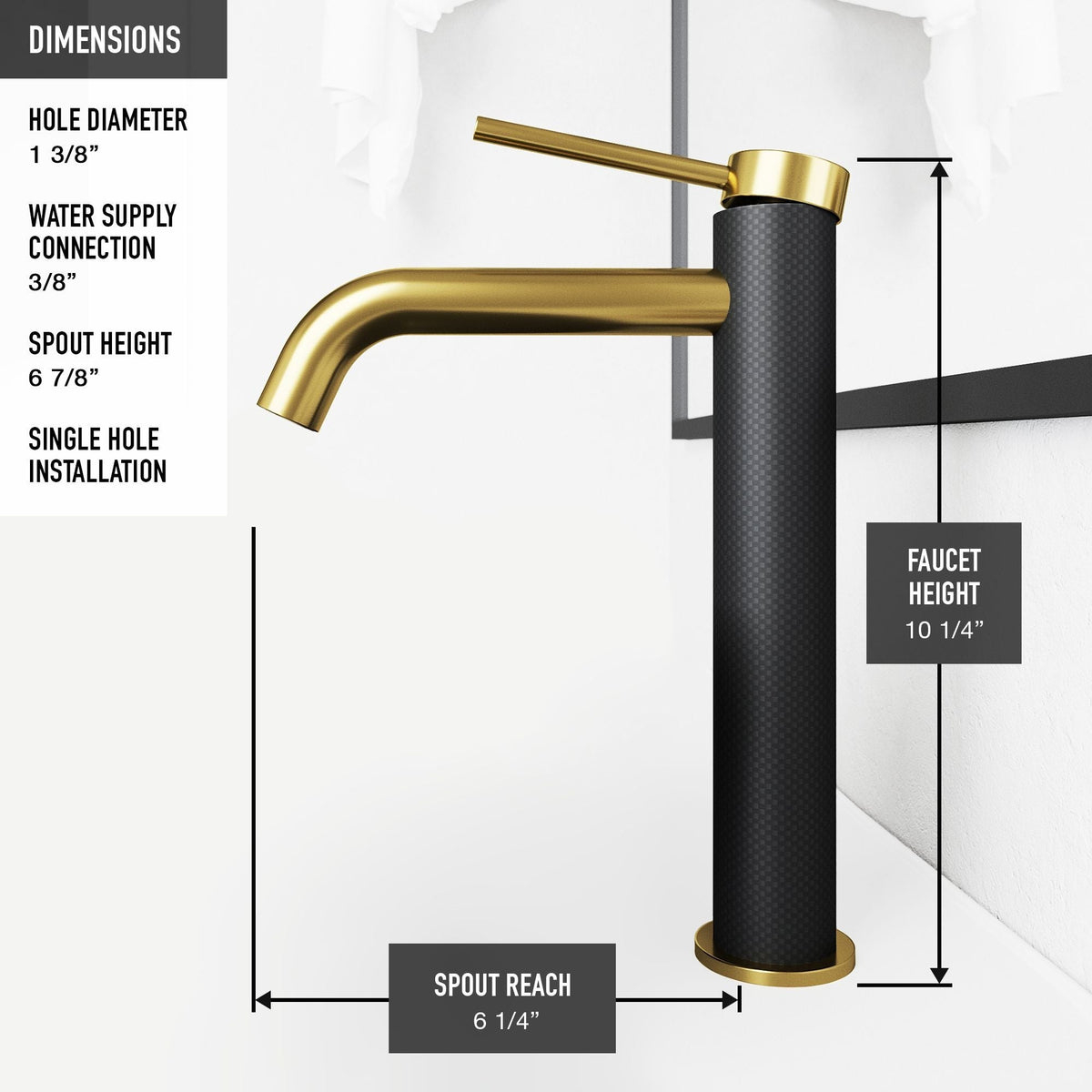 Roma Matte Black Bathroom Sink/Basin Set with Lexington Faucet and Glass Square Vessel