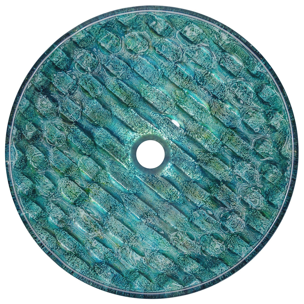 Round Glass Vessel Bathroom Sink/Basin with Scratch-Resistant Surface, Oceania