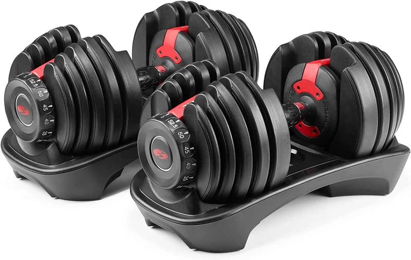 Bowflex SelectTech 552 Adjustable Dumbbells Pair, 5-52.5 lbs, Space-Saving Home Gym Equipment T9503