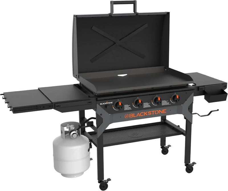 Iron-Forged 36" Omnivore Griddle – Premium Powder-Coated Steel with Reinforced Hood, Black Finish W8444