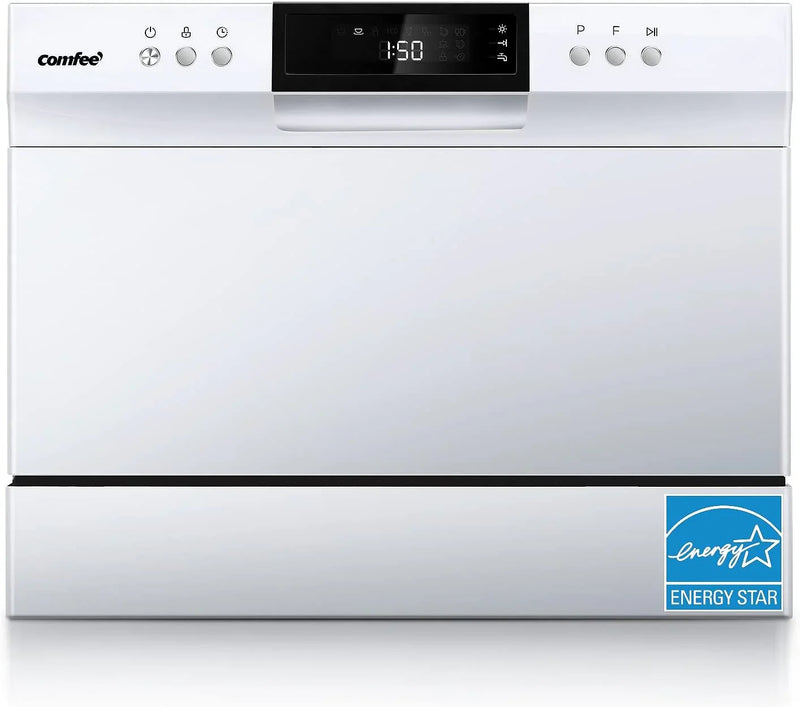 Countertop Dishwasher, Energy Star Portable Dishwasher, 6 Place Settings & 8 Washing Programs, Speed, Baby-Care, ECO& Glass, Dish Washer for Dorm, RV& Apartment, Black M9131