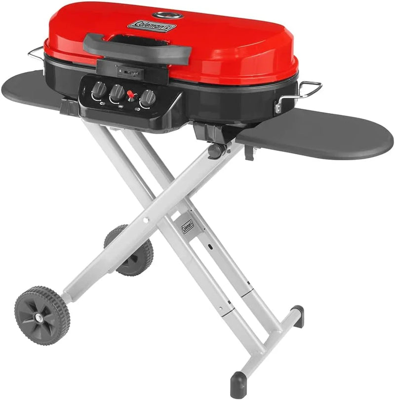 RoadTrip Portable Stand-Up Propane Grill with 3 Adjustable Burners & Instastart Ignition, 20,000 BTUs of Power for Outdoor Cooking V6326