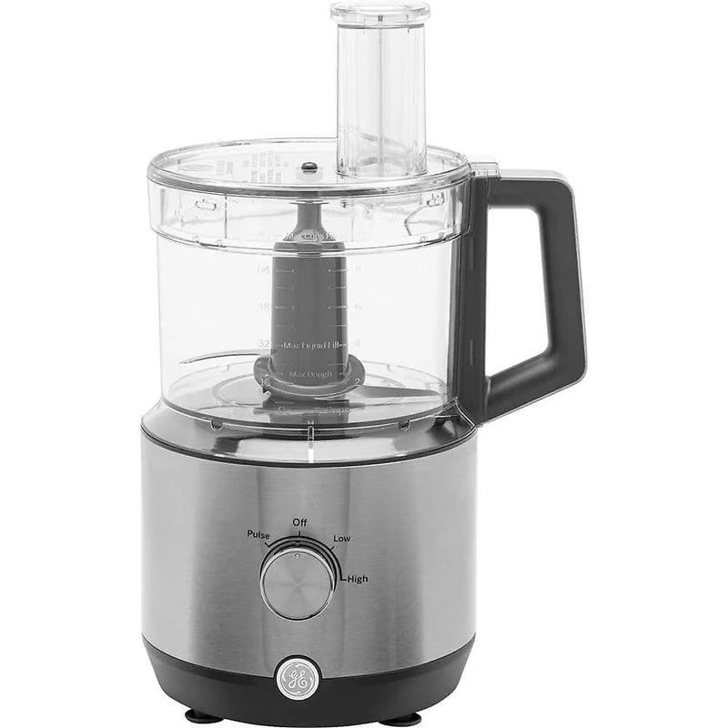 GE 550-Watt 12-Cup Food Processor with Accessories and Stainless Steel Blades, Stainless Steel J1249