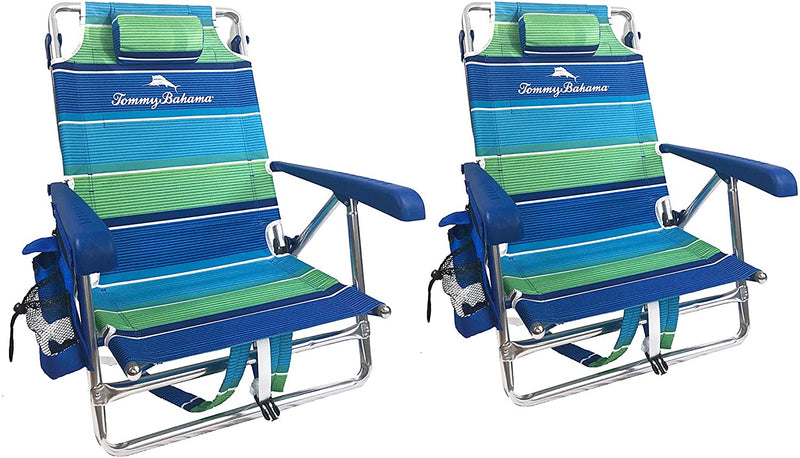 2 Backpack Beach Chairs with Storage Pouch and Towel Bar C4761