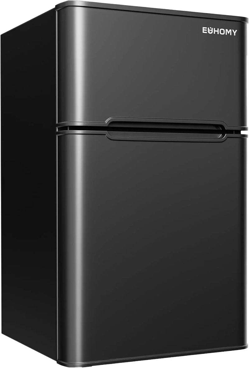 3.2 Cu.Ft Mini Fridge with Freezer – 2-Door Compact Refrigerator for Bedroom, Dorm, Office or Apartment, Silver G6731