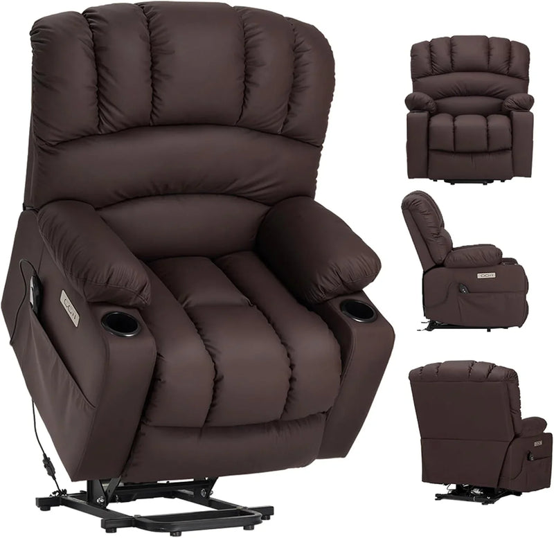 Electrically adjustable reclining chair - Electrically massaging adjustable reclining chair. The chair seat has a heating function. Large shell with velvet backrest. Suitable for the elderly and the elderly. Electrically adjustable reclining chair. M8231