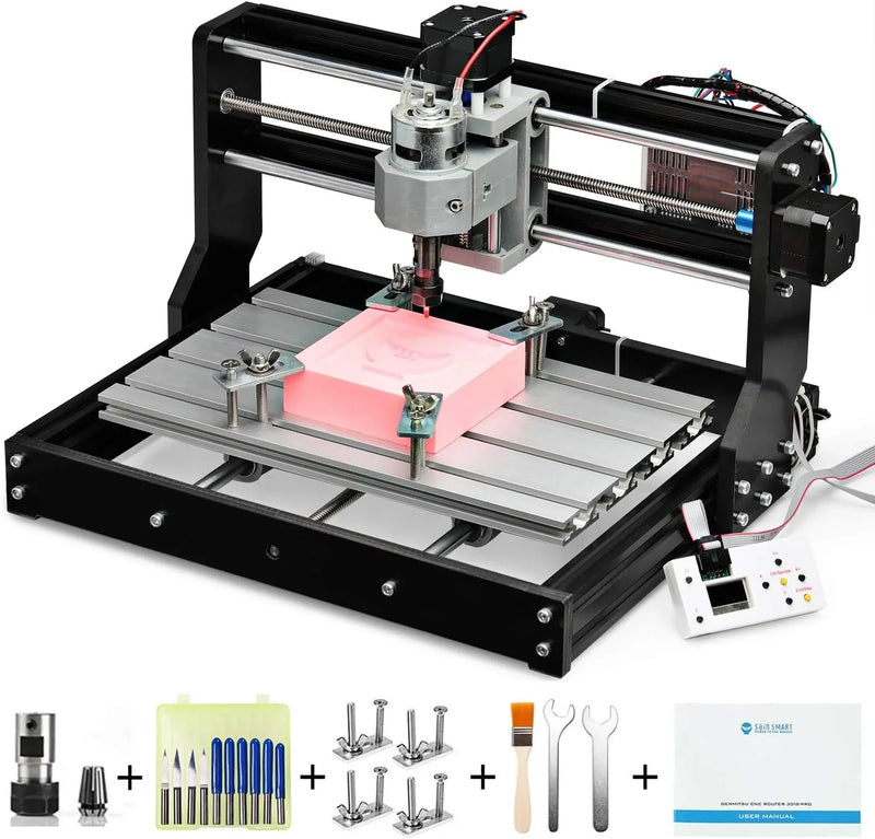 Router Kit GRBL Control 3 Axis Plastic Acrylic PCB PVC Wood Carving Milling Engraving Machine with Offline Controller, XYZ Working Area 300 x 180 x 45mm D2333