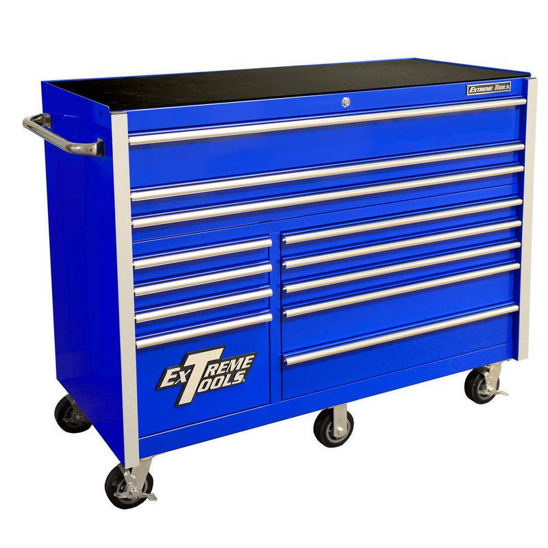 Extreme Tools THD Series 55 in. 12-Drawer Roller Cabinet Tool Chest in Blue THD552112RCBL M4911