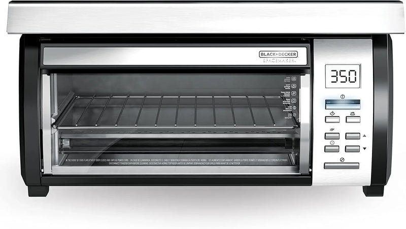 BLACK DECKER SpaceMaker Under-Counter Toaster Oven, Digital Controls, Black/Stainless Steel, Fits 9-测-- Pizza, TROS1000D C1786