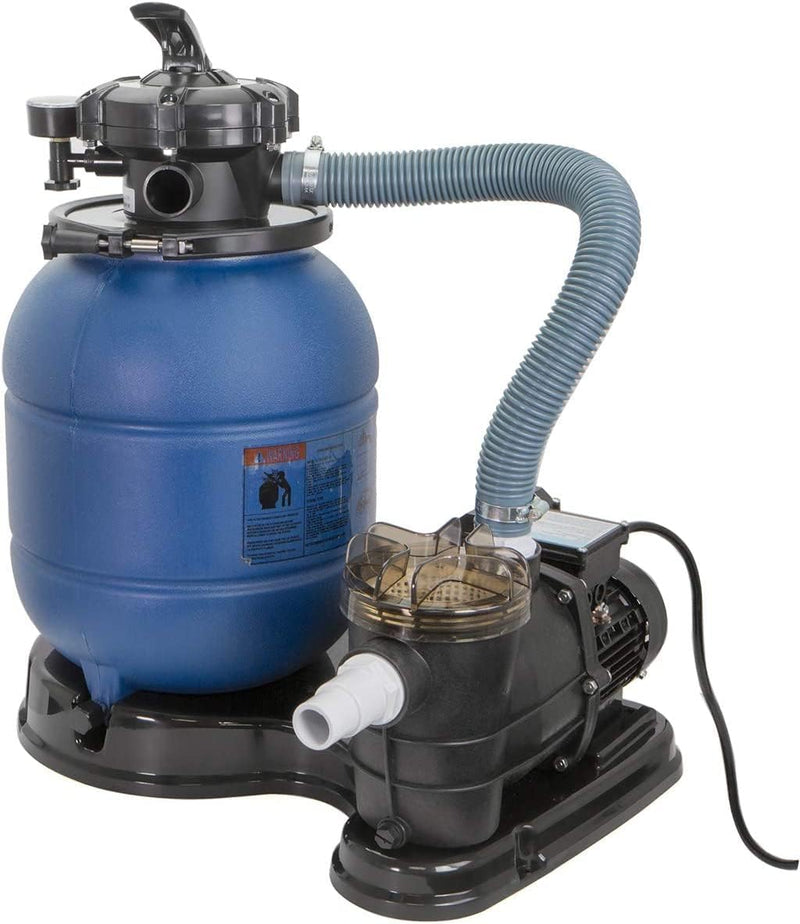 13-inch sand filter, 0.75 horsepower, swimming pool pump, 2400 gallons per hour, suitable for outdoor swimming pool package, multi-interface valve, maximum capacity 10000 gallons, 1-1/4 inch NPT interface G4076