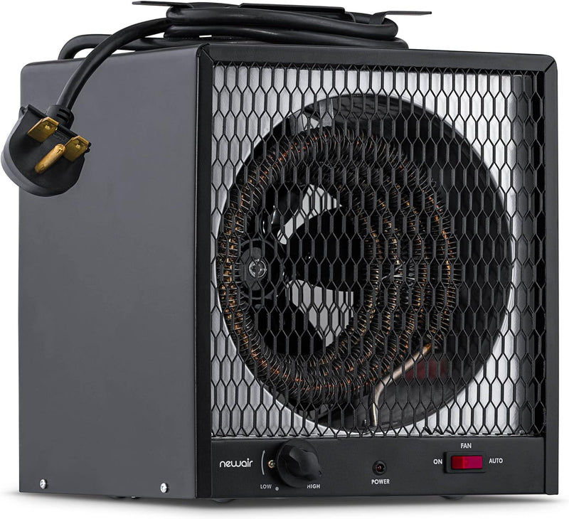 240v Portable Electric Garage Heater, Industrial Strength with Internal Thermostat and Carrying Handle, Heats 600 sq. ft. with 6-30R Plug, Perfect for Garages, Workshops and More Q9577