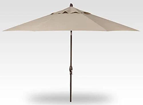 Luxurious automatic tilting octagonal market umbrella, 9 feet long - outdoor terrace, veranda, pool, backyard standalone umbrella - ultra-high strength, equipped with bronze frame and Obrazia 2 fabric (khaki color) A7447