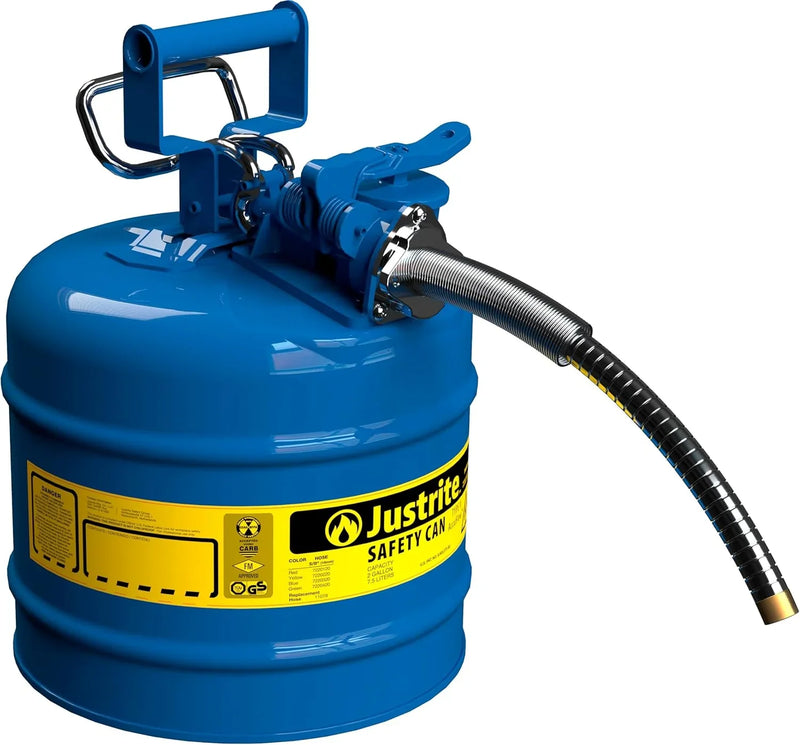 5-Gallon Type II Red Safety Gas Can – OSHA-Approved Steel Fuel Container with Flame Arrester, Self-Closing Lid & 1" Flexible Spout (7250130) I3943