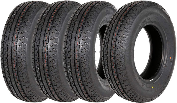 Set of 4 ST225/75R15 Radial Trailer Tire, ST225-75R15 ST 225/75R15, 10 Ply Load Range E, 117N L2675
