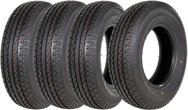 Set of 4 ST225/75R15 Radial Trailer Tire, ST225-75R15 ST 225/75R15, 10 Ply Load Range E, 117N L2675