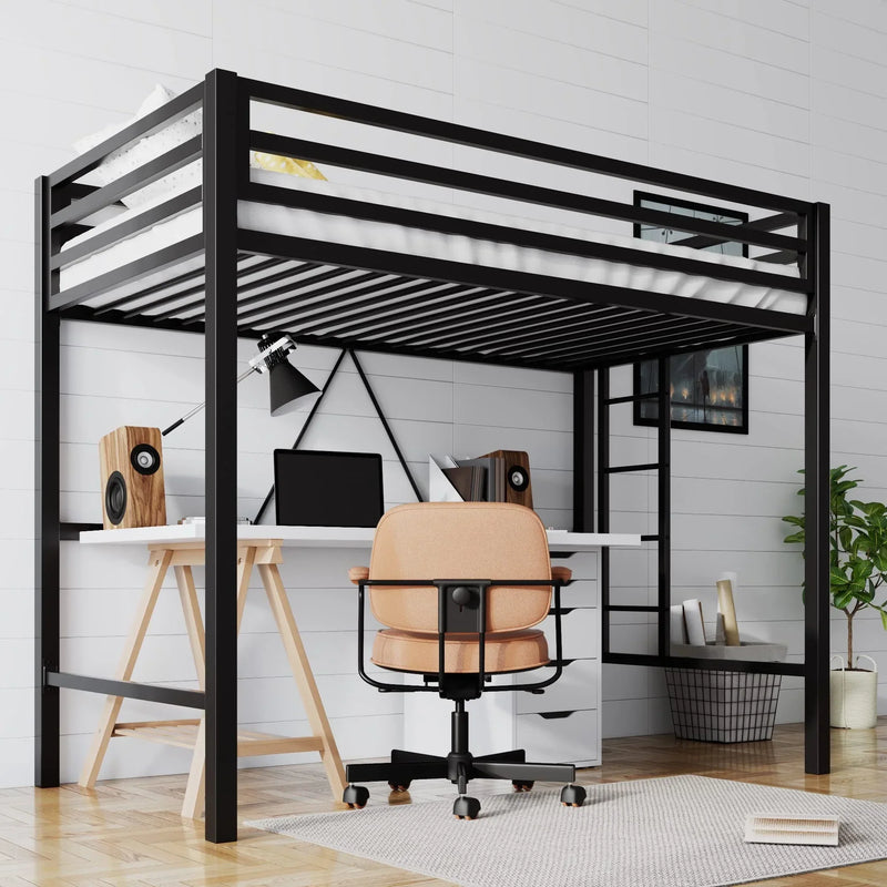 Junior Loft Bed Twin Size, Heavy Duty Twin Bed Frame D1511