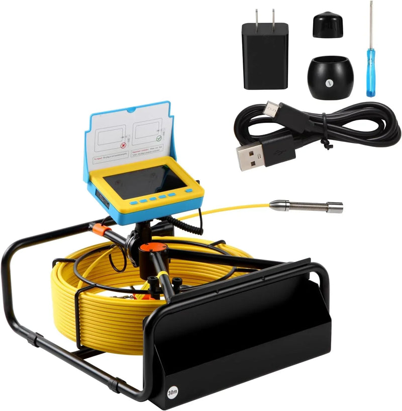 Sewer Camera, 4.3" Pipe Drain Inspection Camera with DVR Function & Snake Cable, Waterproof IP68 Borescope w/LED Lights (131.2ft/40M) V4562