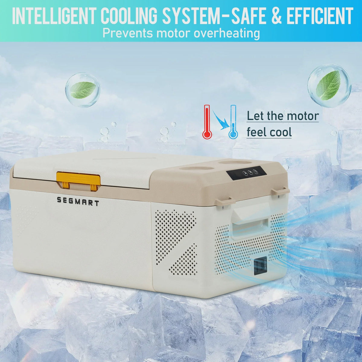 16.8QT Mini Fridge, Syngar Electric Cooler with 2 Plugs for Bedroom, Dorm RV Use, Portable Car Refrigerator for Camping, 60W, 24V/110V,...