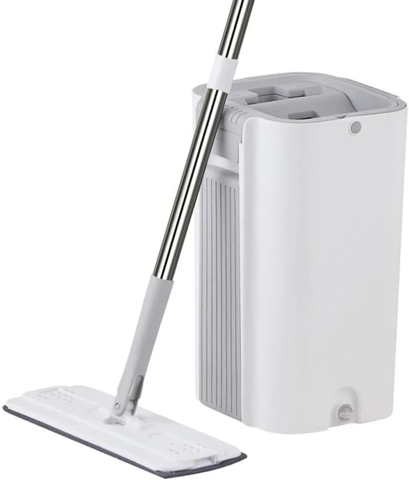 A handless flat mop set, suitable for household cleaning, with a mop bucket that can be used for both dry and wet cleaning. A7270