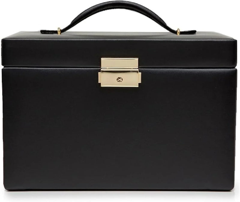 Medium-sized jewelry box, made of tin - 28 compartments, 10 spaces for storing rings, 20 slots for ear piercings 10 compartments for storing necklaces - Includes a handbag F6113