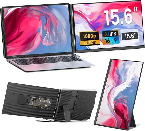 Laptop Screen Extender - 15.6" FHD 1080P Portable Monitor for Laptop, Detachable & Plug and Play Dual Laptop Monitor Extender for 13"-17.3" Laptops, Compatible with Wins/Mac/Android/Chrome U2954