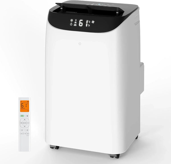 Portable Air Conditioner Cools Up to 700 Sq.Ft, 3-IN-1 Energy Efficient Portable AC Unit with Remote Control & Installation Kits for Large Room, Campervan, Office, Temporary Space S4737