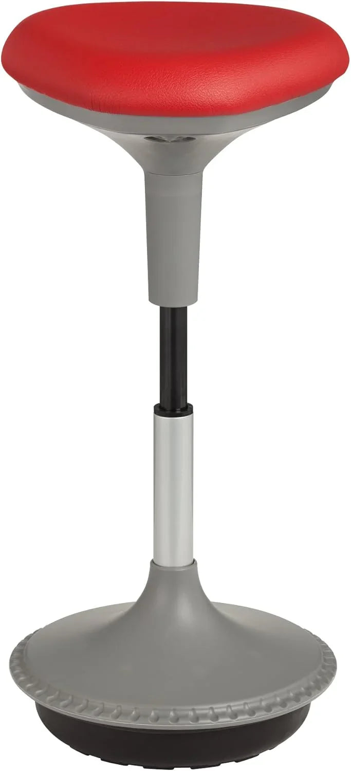 Adjustable-height office desk and active learning stools for classrooms, foam-filled backless rocking stools with rocking function, in gray color T3544