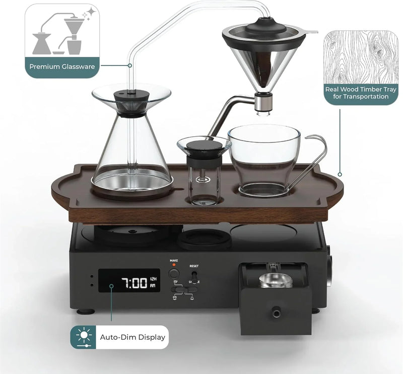 Coffee Alarm Clock Coffee Maker- Black Walnut Z8099