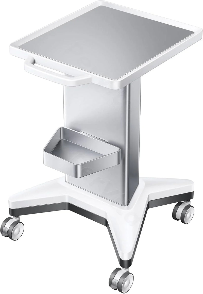 Medical Utility Cart with 4 Swivel Wheels, 100 lbs Capacity for PSP10/PSP15 Shockwave Machines, Beauty, Medical, Office & Home Use Equipment, 15.7x17.3 in Non-Slip Platform & Gel Tray G6048