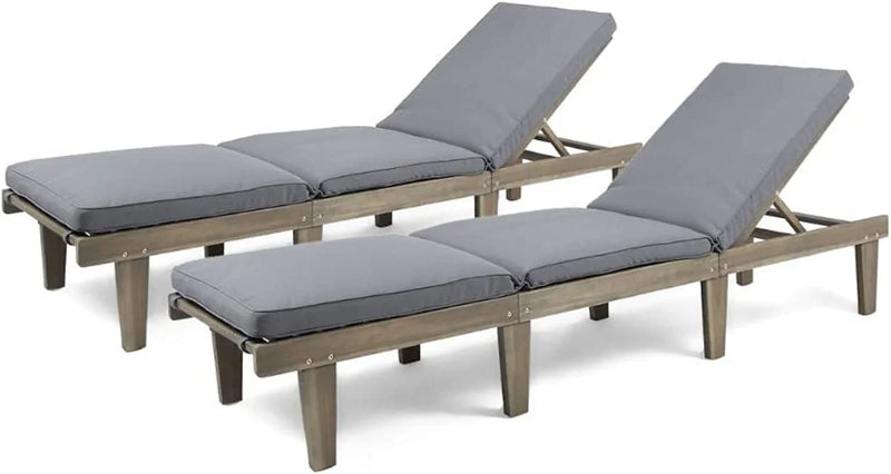 Outdoor rosewood recliner (set of two), gray surface / dark gray seat cushion V3248