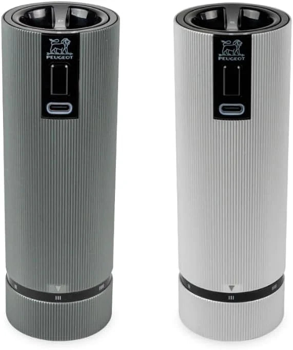 Double-flavor spice grinder Salt grinder - Electric rechargeable series u'Select 15 cm - Pepper grains Salt gem set - 6 preset flour settings H7193