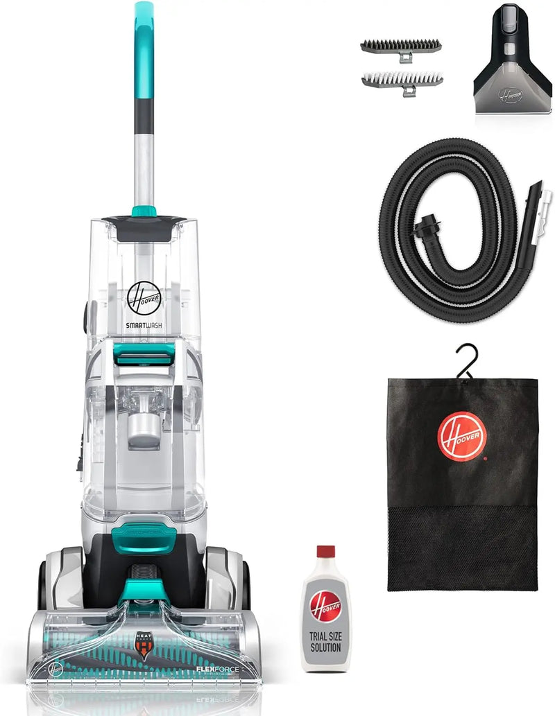 Hoover SmartWash Automatic Carpet Cleaner Machine, for Carpet and Upholstery, Deep Cleaning Carpet Shampooer, Carpet Deodorizer and Pet Stain Remover FH52000, Turquoise K7864