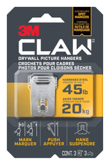 Claw DrywAll Picture Hanger, 45-lb Capacity, 3 Hangers per Pack