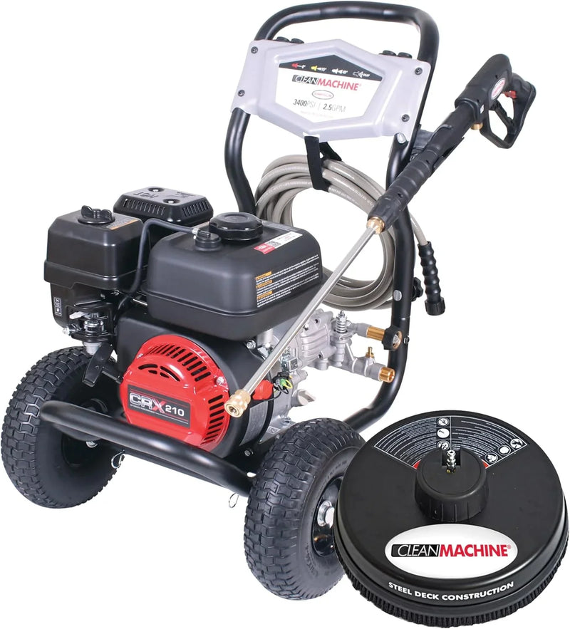 Cleaning CM61083 Clean Machine 3400 PSI Gas Pressure Washer, 2.5 GPM, CRX Engine, Includes Spray Gun and Wand, 4 QC Nozzle Tips, 5/16-in. x 25-ft. MorFlex Hose. W9976