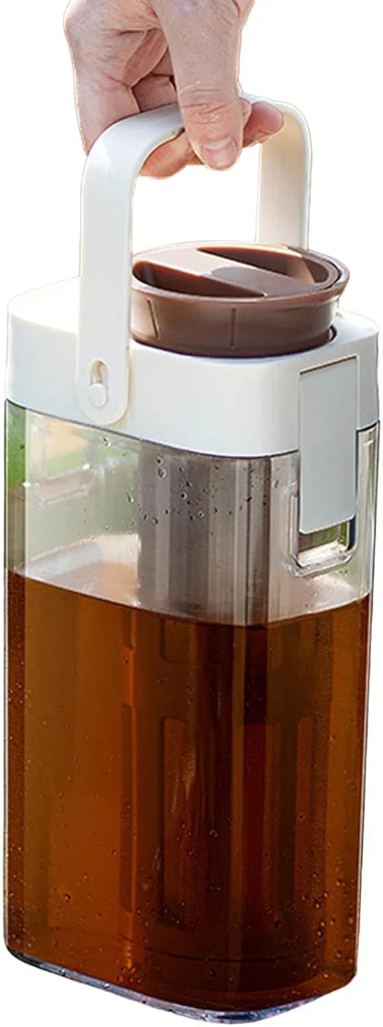 Iced Tea Pitcher, Tea Beverage Container, Leak Proof Dispenser with Transparent and Large Capacity Design for Outdoor Picnics, Parties, or Barbecues, 1 Piece U4024