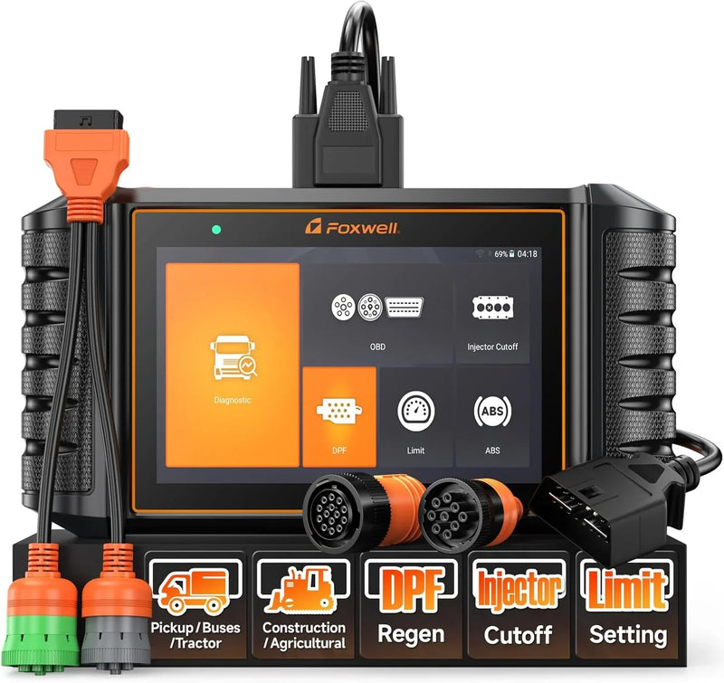 Heavy Duty Truck Scanner with DPF Regen/Injector Cutoff/Limit Setting, Full System Diesel Diagnostic Scan Tool for Cummins, Detroit, Caterpillar, Paccar, Hino & More Pickup Semi Trucks Z1998
