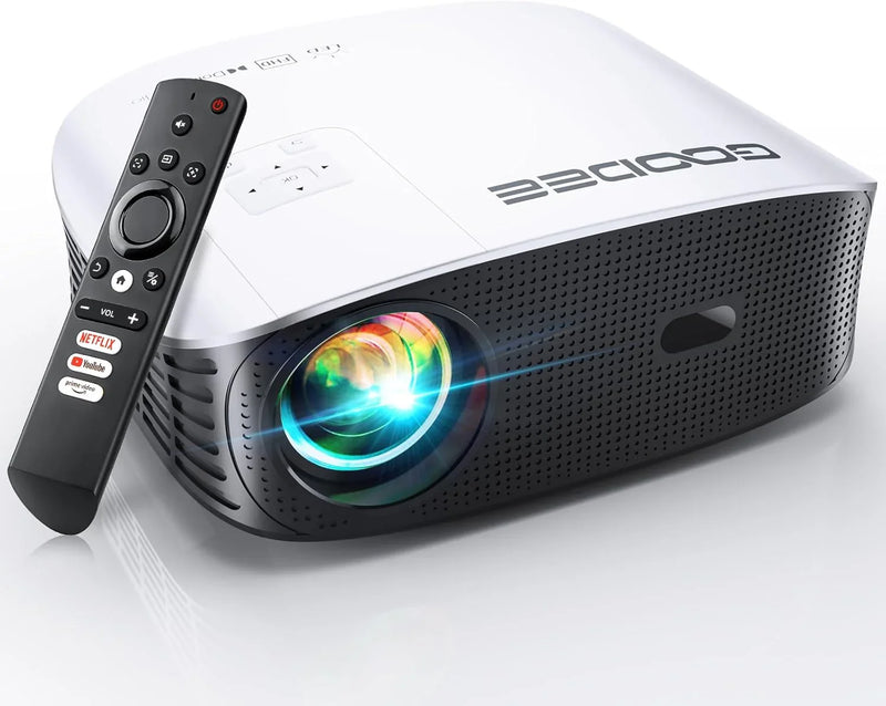 Intelligent 4K projector, equipped with 5G WIFI and Wireless functions, supports Dolby sound effect, outdoor projector, 400-inch zoom home theater projector, compatible with TV stick. J7563