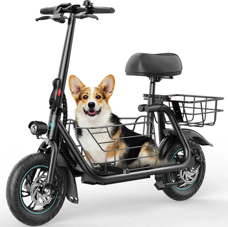 Electric Scooter with Large Basket, 550W Motor I4025