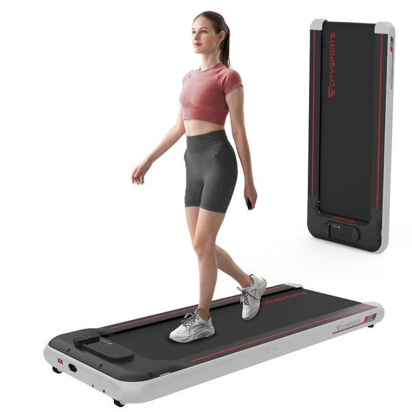 Citysports Treadmill Portable Walking Pad, Adjustable Speed with APP, LCD Screen Calorie Counter, Ultra Thin and Silent (Black White) L1446